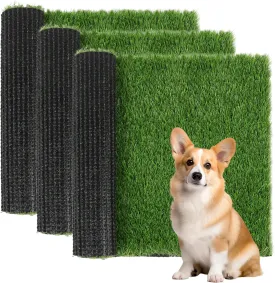 3 Pack Artificial Grass for Dogs Potty, 19.49" x 15.75" Washable Grass Pad for Dogs Potty Fit for UUpet 22"x18" Collection Tray with Drainage Holes
