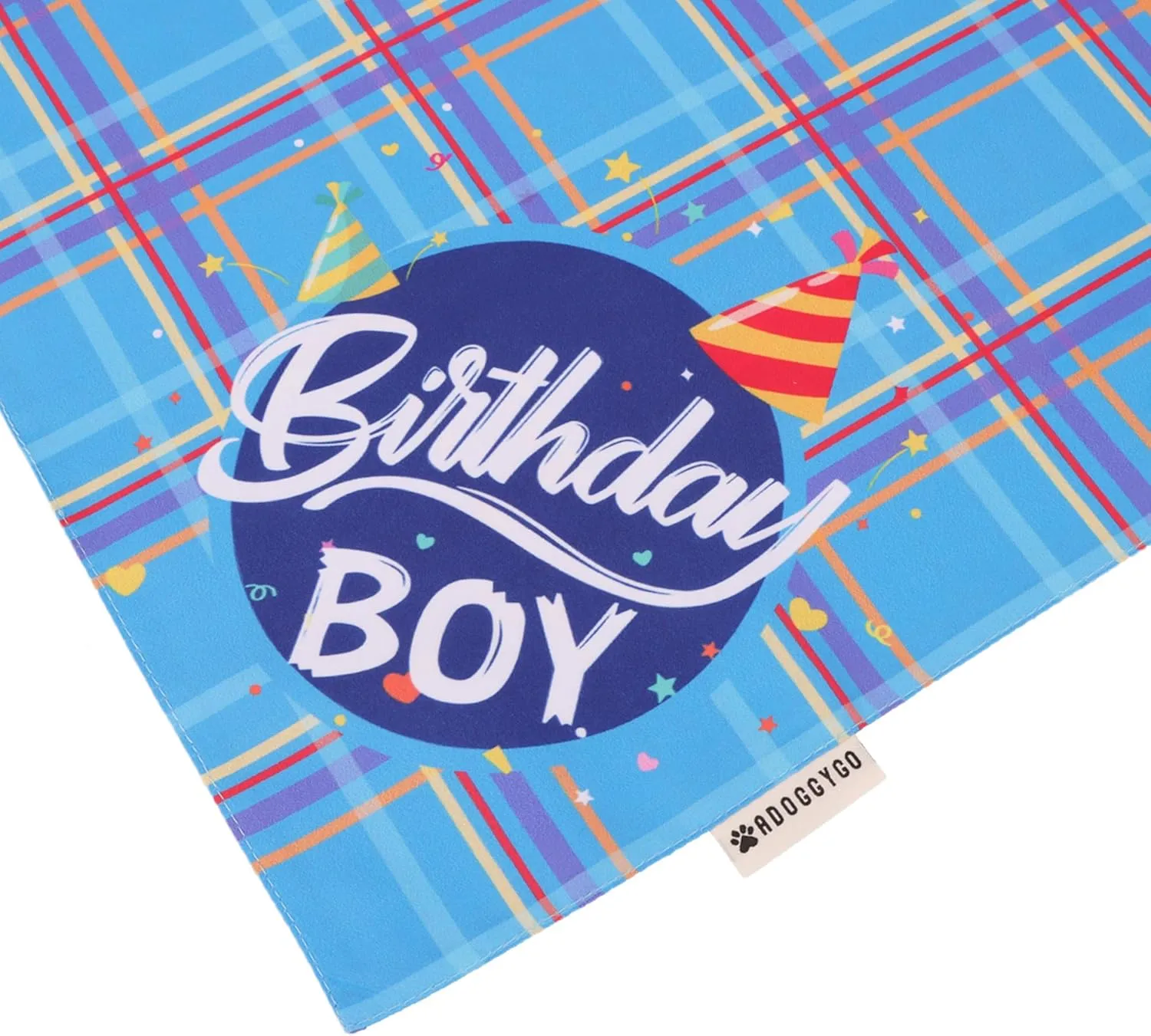 ADOGGYGO Dog Birthday Party Supplies, Blue Birthday Boy Bandana, Bowtie, Numbers, Party Hat for for Medium Large Dogs (Large)