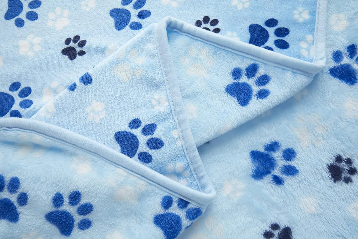 Allisandro Luxurious Dog Blanket, Extra Softness 350 GSM Flannel Fleece Pet Throw for Small Medium and Large Dogs Puppies and Cats, Blue, 40  32 Inches