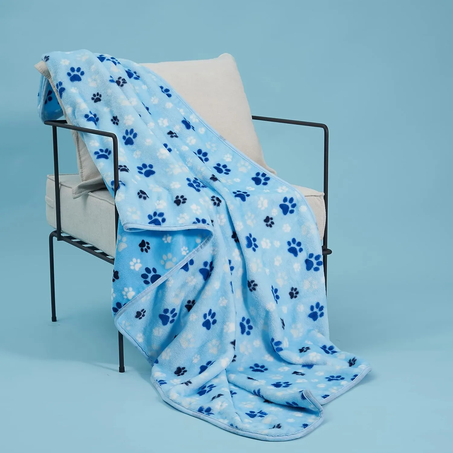 Allisandro Luxurious Dog Blanket, Extra Softness 350 GSM Flannel Fleece Pet Throw for Small Medium and Large Dogs Puppies and Cats, Blue, 40  32 Inches