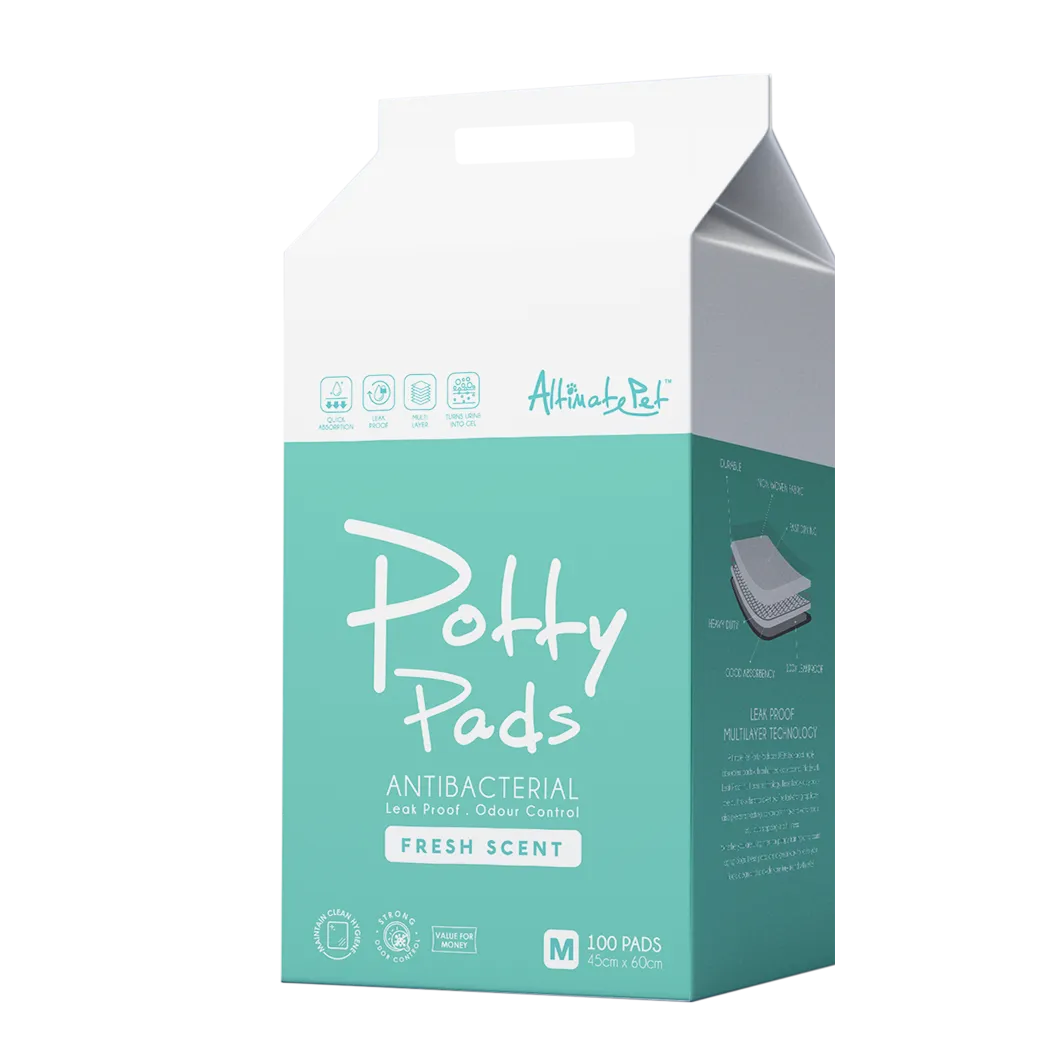 Altimate Pet Antibacterial Fresh Scent Potty Pee Pads - M (100pcs) | 45cm x 60cm
