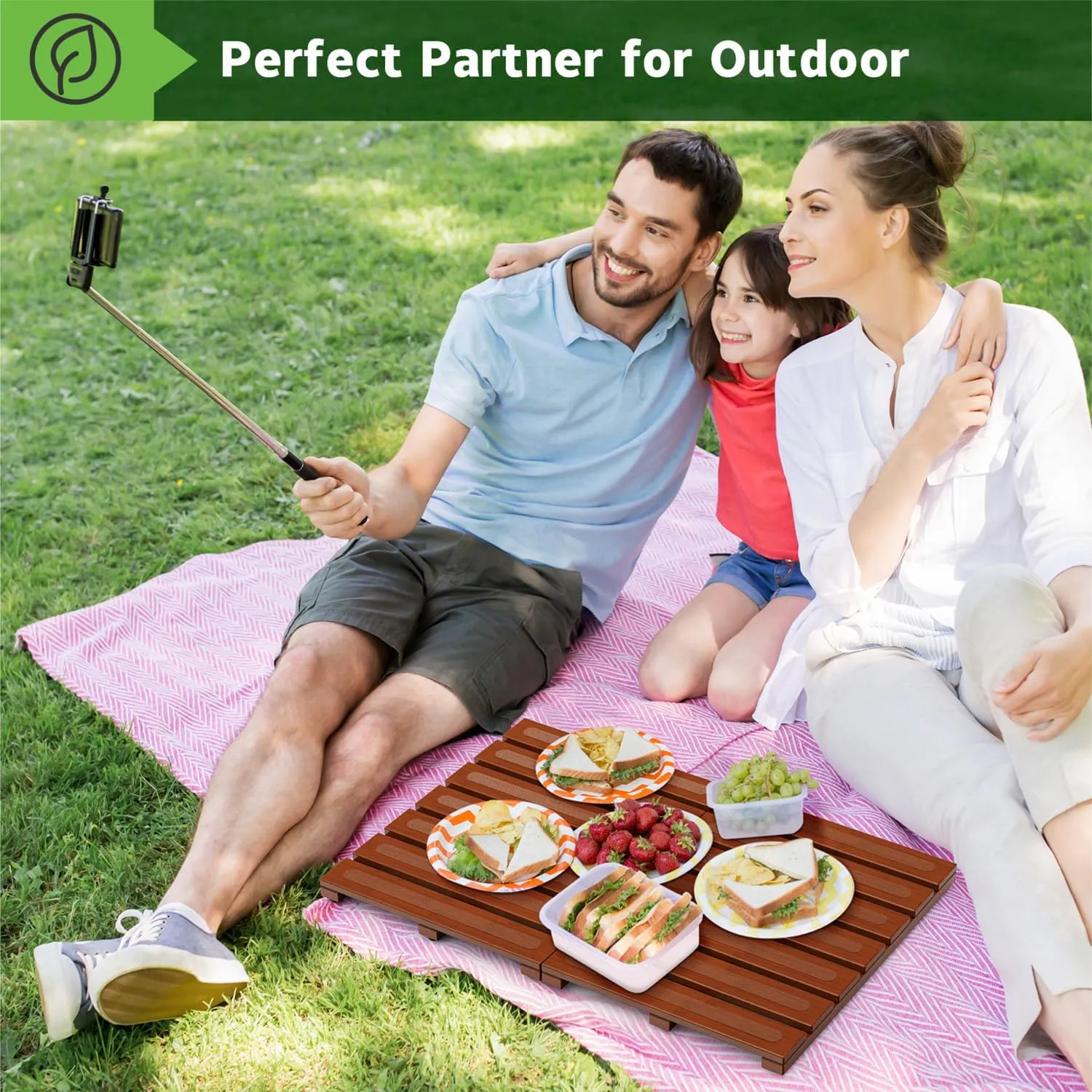 Bamboo Bath Mat for Shower, Dual Anti-Slip for Surface & Bottom, Waterproof Foldable Shower Mat, Easy to Carry and Storage, Perfect for Indoor Outdoor Brown, 26.7716.141.14 Inches