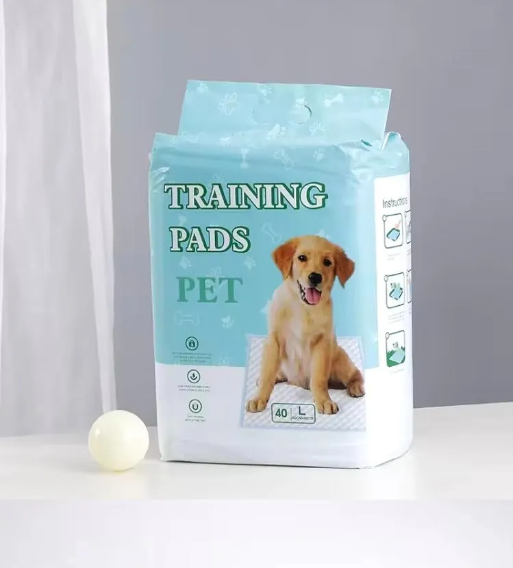 Basics Dog and Puppy Pee Pads, 50 Count, Super Absorbent & Odor Eliminating, Regular Size, 22 x 18 Inches, Blue & White