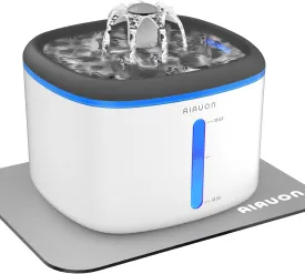 Cat Water Fountain Ultra Quiet - 84oz/2.5L Cordless Automatic Water Dispenser for Cats, Water Bowl for Pets no Spilling, Cat Feeding & Watering Supplies with 3 Filters & Feeding Mat