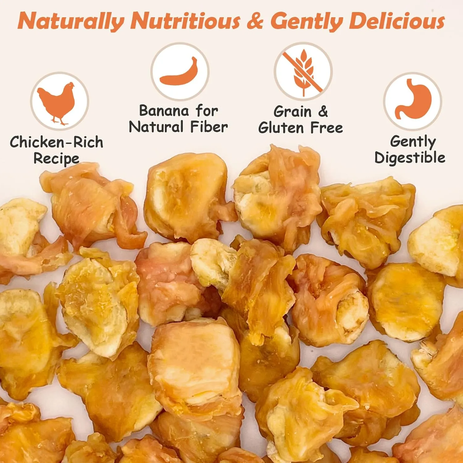 Chicken Wrapped Banana Jerky Dog Treats, Gluten and Grain Free Chicken Banana Chips, Healthy Chewy Dog Bites for Small Medium Dogs