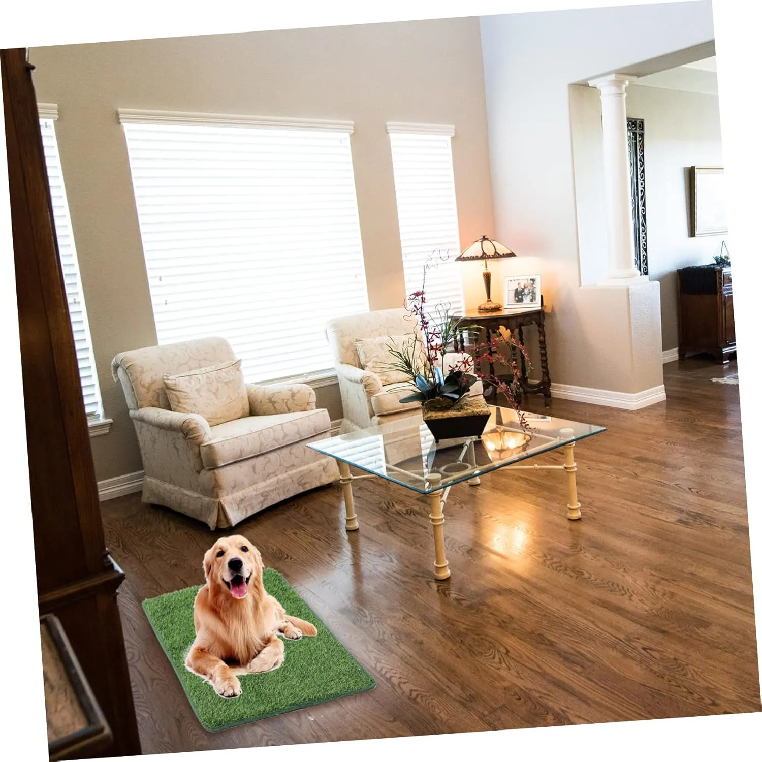 Decorative Pet Pee Pad Wear-Resistant Fake Grass Mat for Dogs Cats Portable Pad for Training Pet Accessories Vivid Design for Cages Travel