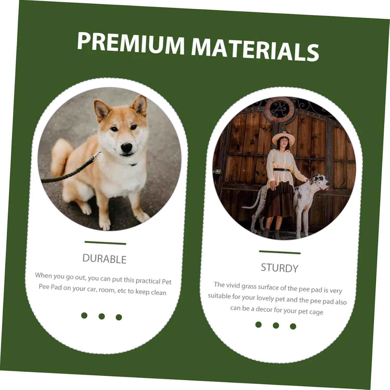 Decorative Pet Pee Pad Wear-Resistant Fake Grass Mat for Dogs Cats Portable Pad for Training Pet Accessories Vivid Design for Cages Travel