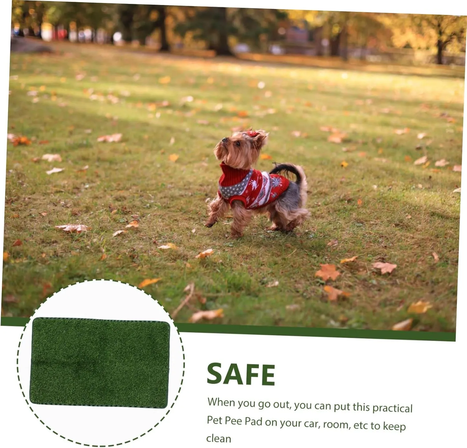 Decorative Pet Pee Pad Wear-Resistant Fake Grass Mat for Dogs Cats Portable Pad for Training Pet Accessories Vivid Design for Cages Travel