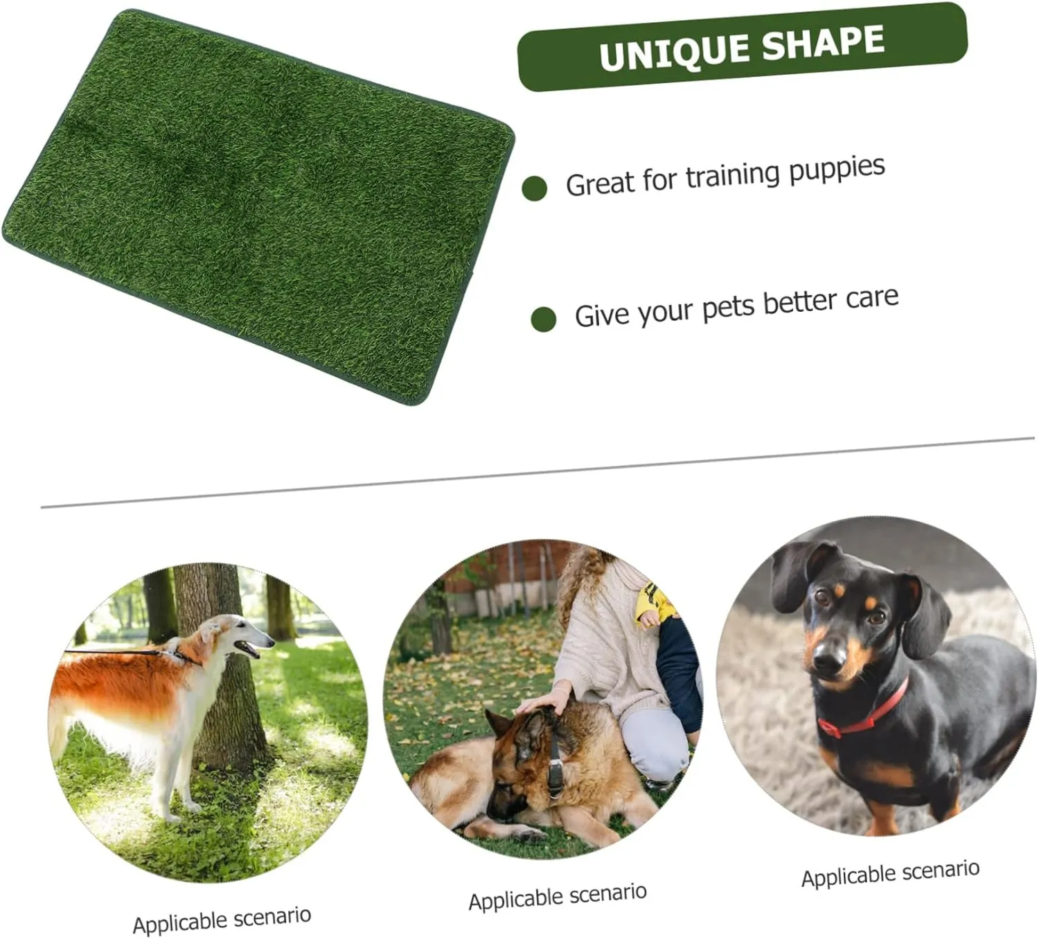 Decorative Pet Pee Pad Wear-Resistant Fake Grass Mat for Dogs Cats Portable Pad for Training Pet Accessories Vivid Design for Cages Travel