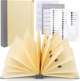 Document Organizer Folio, Folio Folders with Pockets, in Case I Go Missing Binder, Labelled Expandable Pockets, Birth Certificates, Estate Planning, Anti-Lost Binders, Yellow