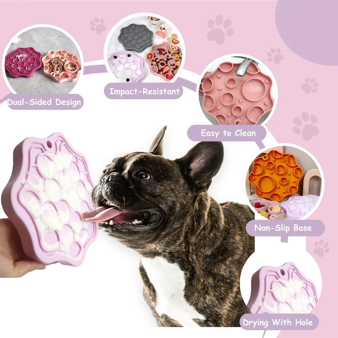Dog Slow Feeder, Moon Dual-Sided Pet Feeding Bowl, Food-Grade Silicone, Slow Feed & Lick-Friendly Design, Easy to Clean, Anti-Slip, Durable & Safe for Cats and Dogs Violet