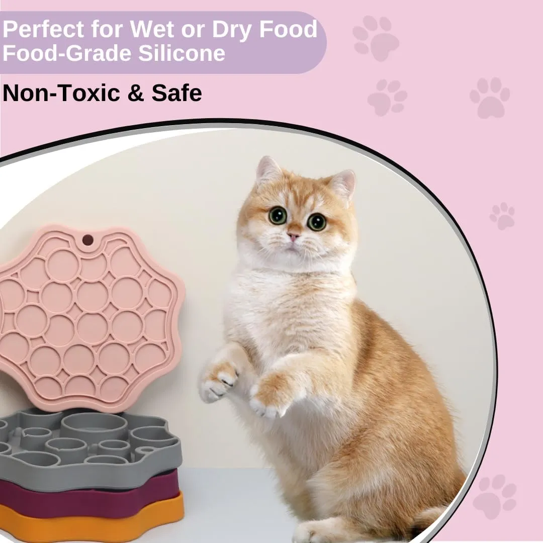 Dog Slow Feeder, Moon Dual-Sided Pet Feeding Bowl, Food-Grade Silicone, Slow Feed & Lick-Friendly Design, Easy to Clean, Anti-Slip, Durable & Safe for Cats and Dogs Violet