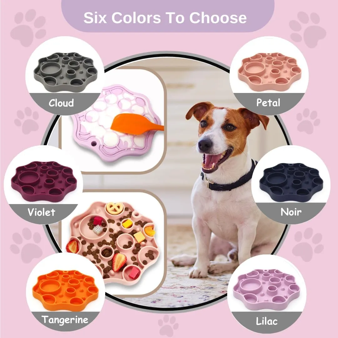 Dog Slow Feeder, Moon Dual-Sided Pet Feeding Bowl, Food-Grade Silicone, Slow Feed & Lick-Friendly Design, Easy to Clean, Anti-Slip, Durable & Safe for Cats and Dogs Violet