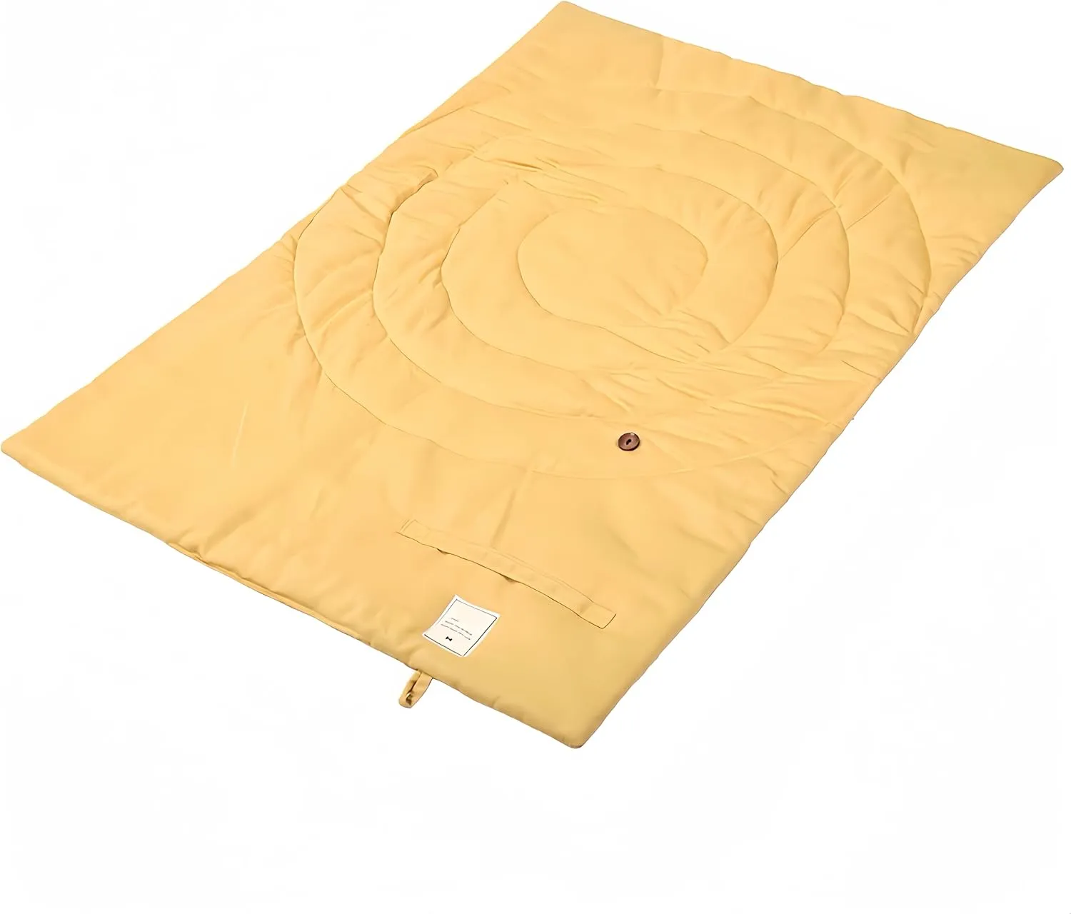 Foldable Waterproof Dog Mat | 37.4"x25.6" Portable Camping Travel Bed with Handle | All-Breed Training Pad, Machine Washable | Blocks Moisture, Easy Clean for Outdoor Adventures (Yellow)