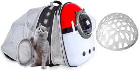 Front&Back Expandable Cat Carrier Backpack and Floral Cover, Backpack for Cats Kitten Small Puppy, Airline Approved Cat Bubble Backpack, Space Capsule Astronaut Carrier