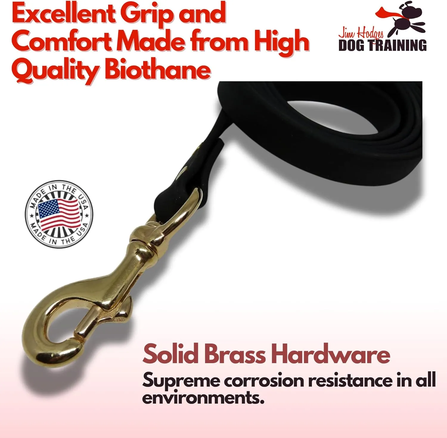 Gummy Dog Leash, Biothane, Dog Training Leash, Made in The USA, 4 Feet, Various Sizes & Colors (3/4, Black)