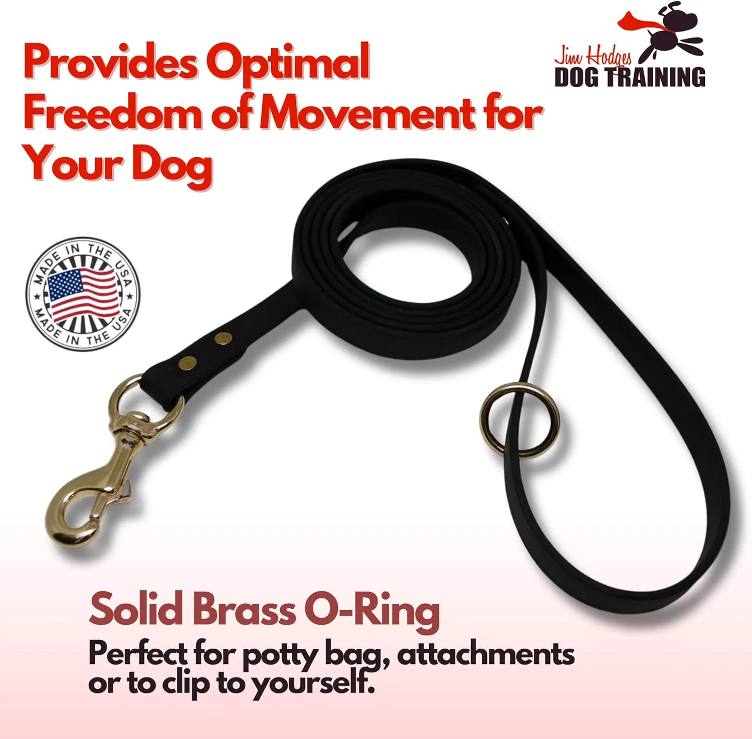 Gummy Dog Leash, Biothane, Dog Training Leash, Made in The USA, 4 Feet, Various Sizes & Colors (3/4, Black)
