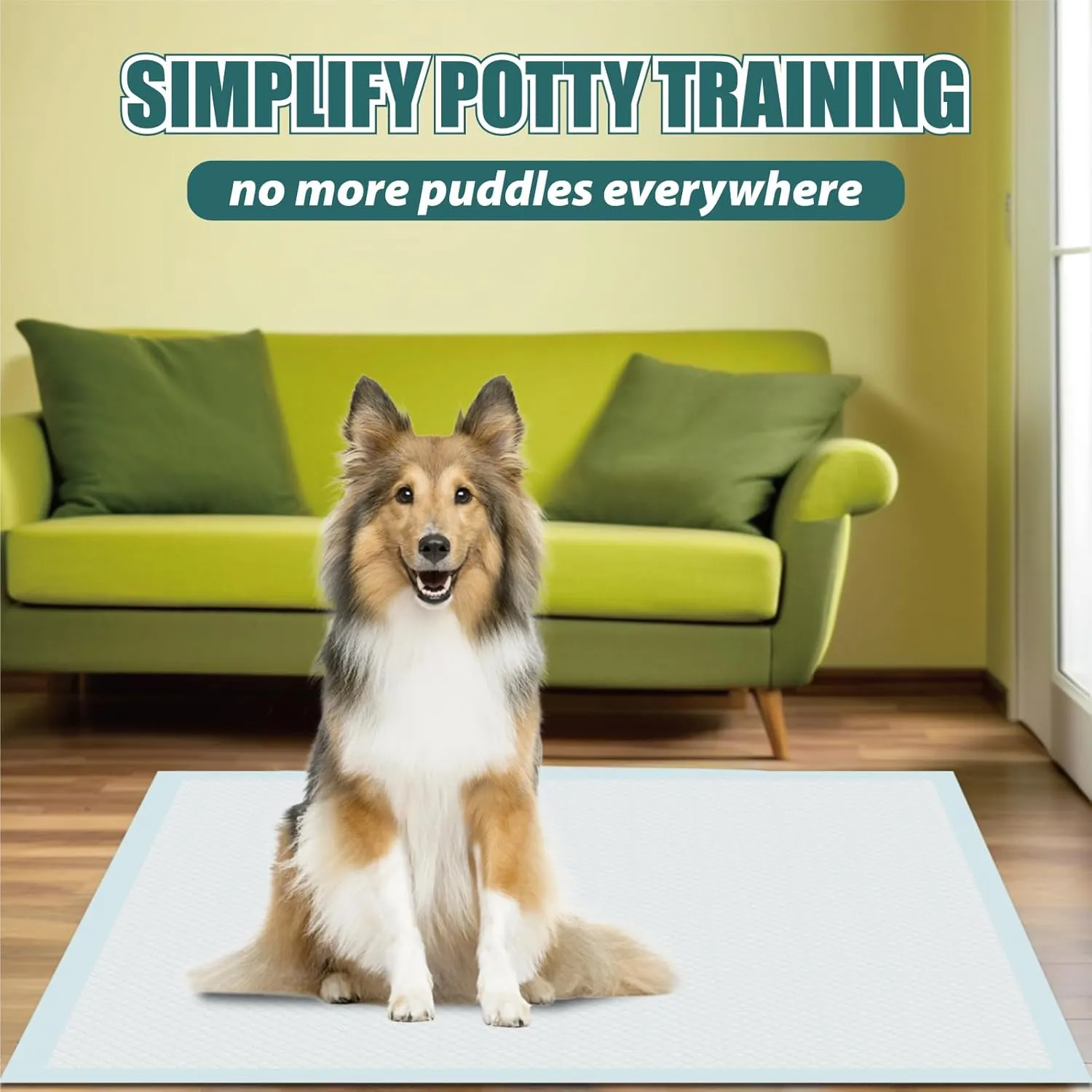 GWT Puppy Pads,Leak-Proof 22"x22" [50CT] | Pee Pads for Dogs, Ultra Absorbent 5-Layer Potty Training Underpads for All Pets
