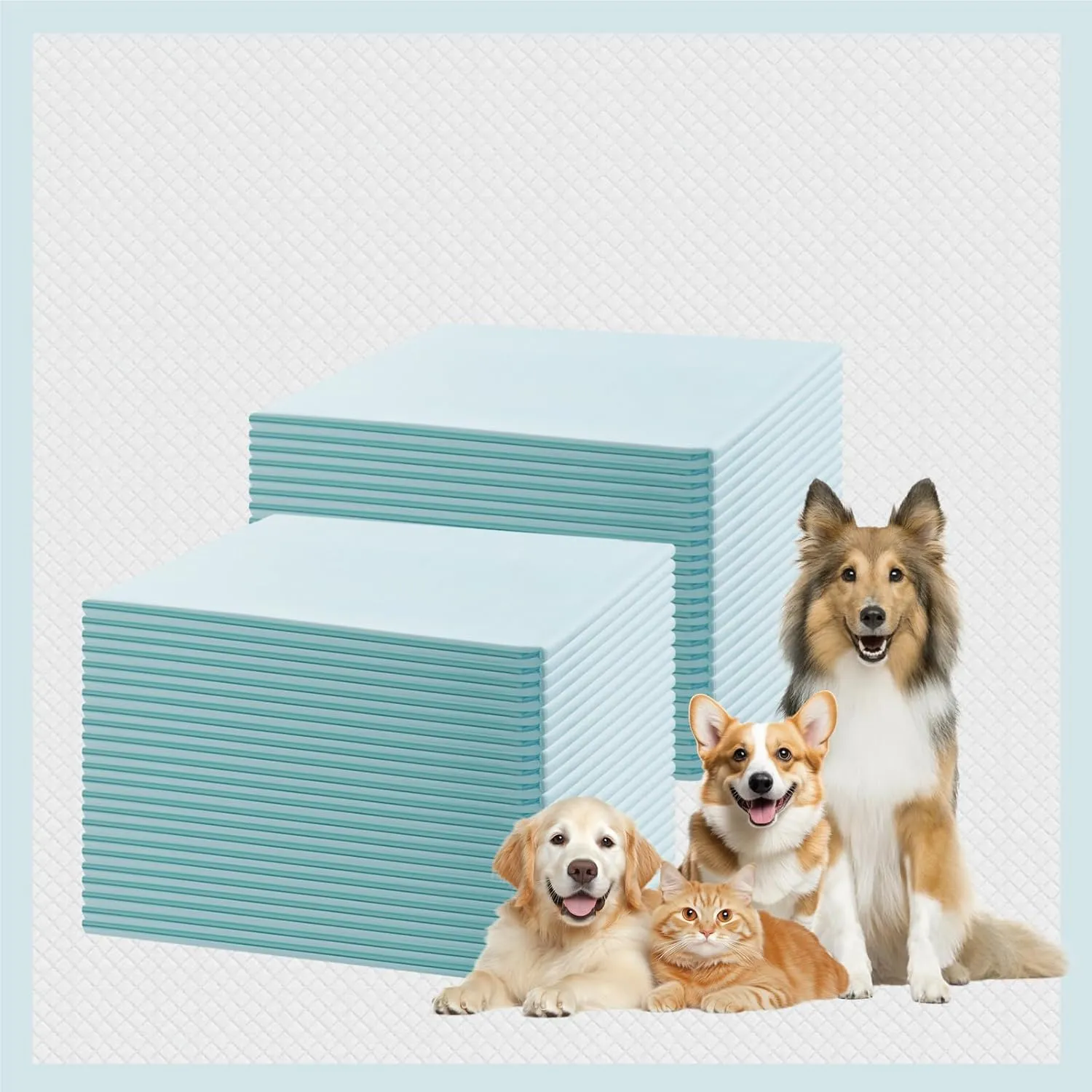 GWT Puppy Pads,Leak-Proof 22"x22" [50CT] | Pee Pads for Dogs, Ultra Absorbent 5-Layer Potty Training Underpads for All Pets