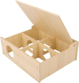 Hamster and Mouse Wooden Tunnel Cage Secret Peep Shed and Explore Hideout Flip Cover Design Hamster Play Tunnel