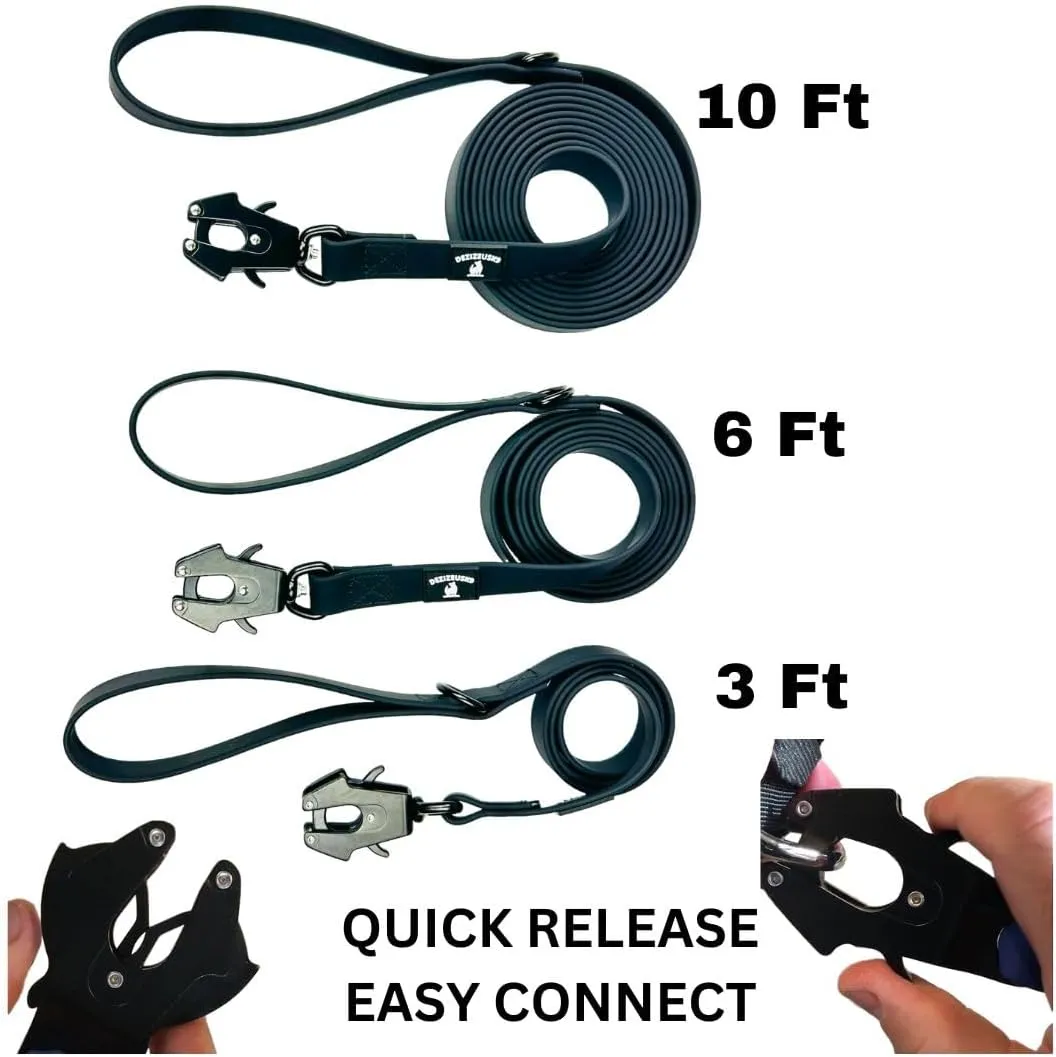 Heavy Duty Dog Leash - Quick Release Frog Clasp  PVC Rubber Coated Nylon Lead for Training & Walking Large Breed Puppies, Medium & Large Dogs, Waterproof, Odor-Free, Durable, Strong, Easy to Clean