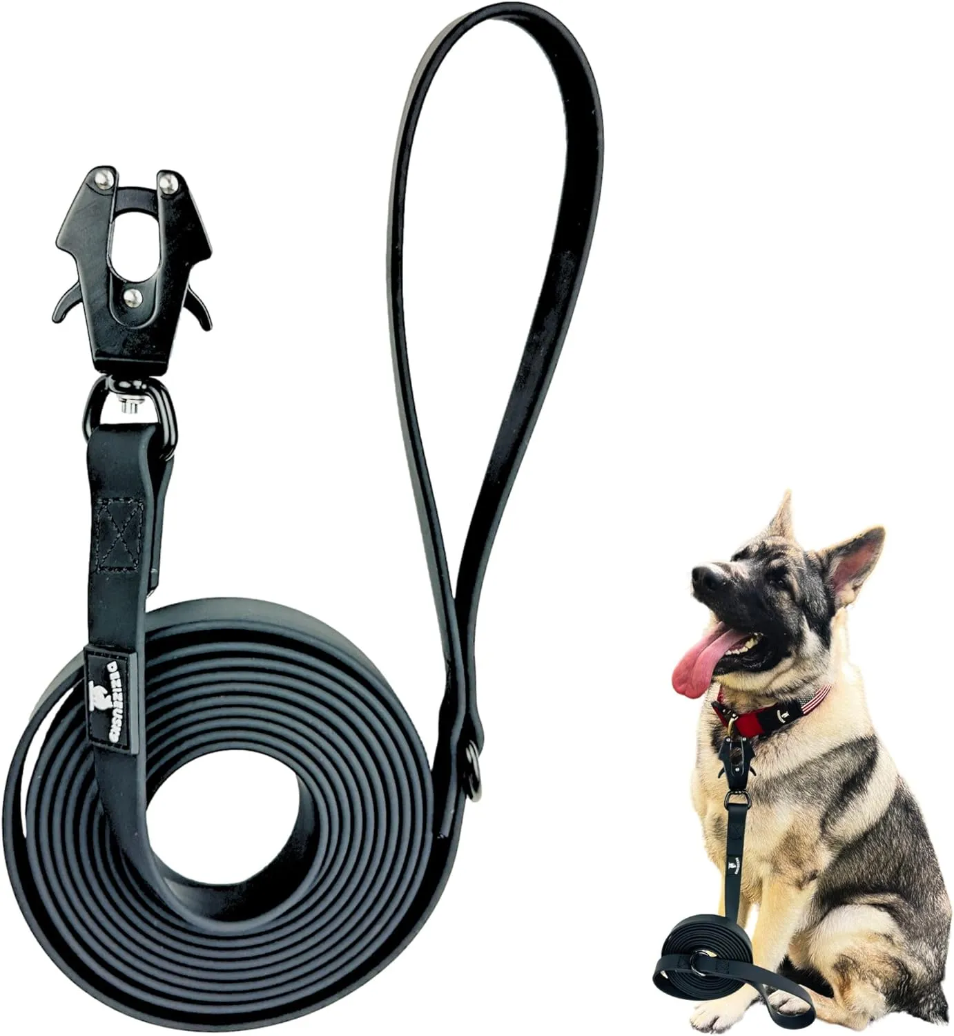 Heavy Duty Dog Leash - Quick Release Frog Clasp  PVC Rubber Coated Nylon Lead for Training & Walking Large Breed Puppies, Medium & Large Dogs, Waterproof, Odor-Free, Durable, Strong, Easy to Clean