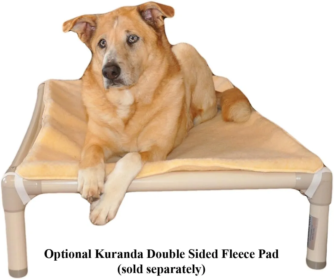 Kuranda Chewproof Bed - Silver Aluminum - 44" x 27" - Cordura Nylon - Smoke