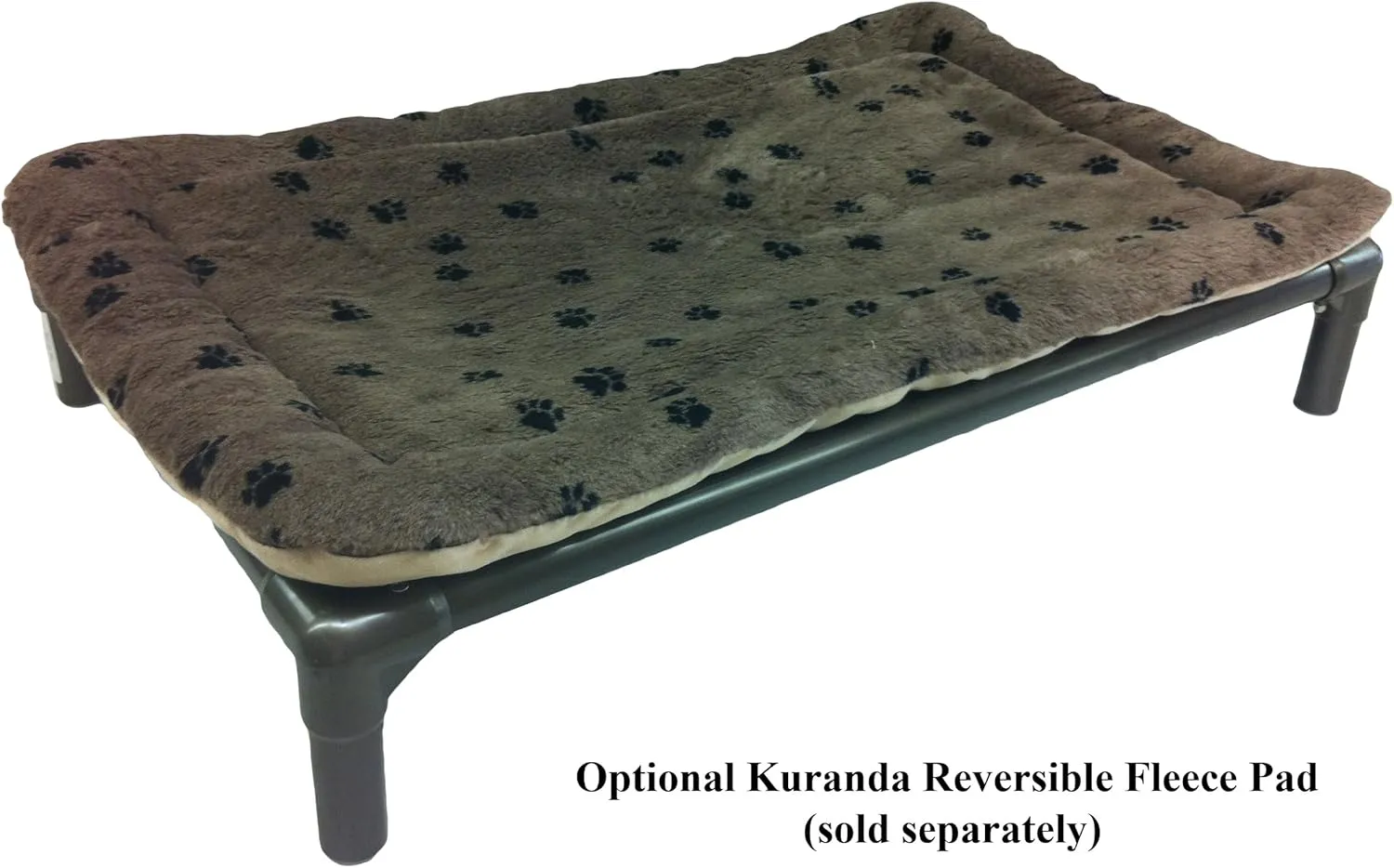 Kuranda Chewproof Bed - Silver Aluminum - 44" x 27" - Cordura Nylon - Smoke