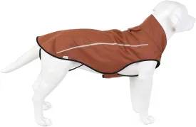 Mile High Life Dog Raincoat, Adjustable Waterproof Reflective Rain Jacket for Small Medium Large Dogs, Lightweight Breathable Pet Rain Coat with Leash Hole(Brown,XS Chest 17-23")
