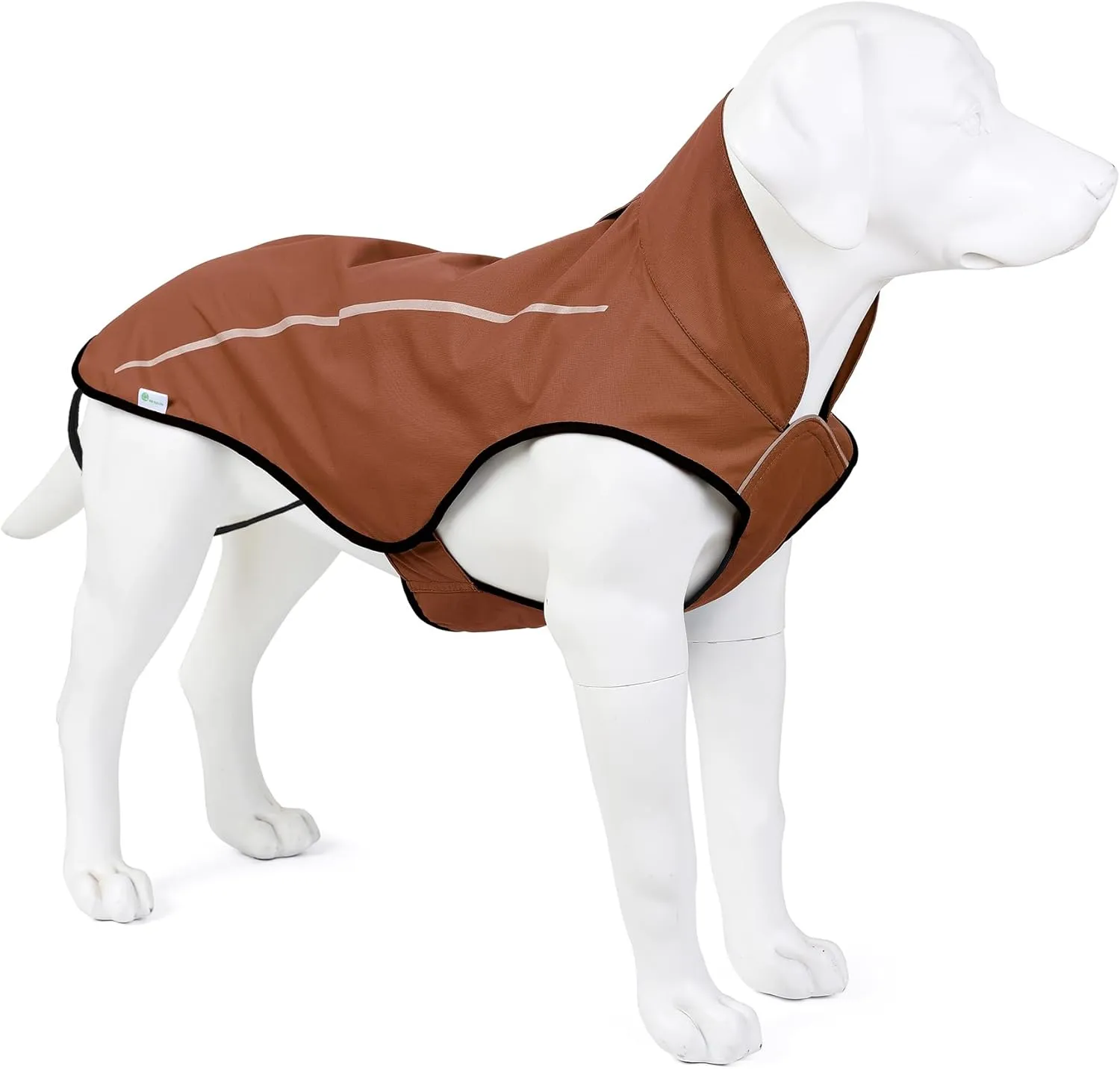 Mile High Life Dog Raincoat, Adjustable Waterproof Reflective Rain Jacket for Small Medium Large Dogs, Lightweight Breathable Pet Rain Coat with Leash Hole(Brown,XS Chest 17-23")