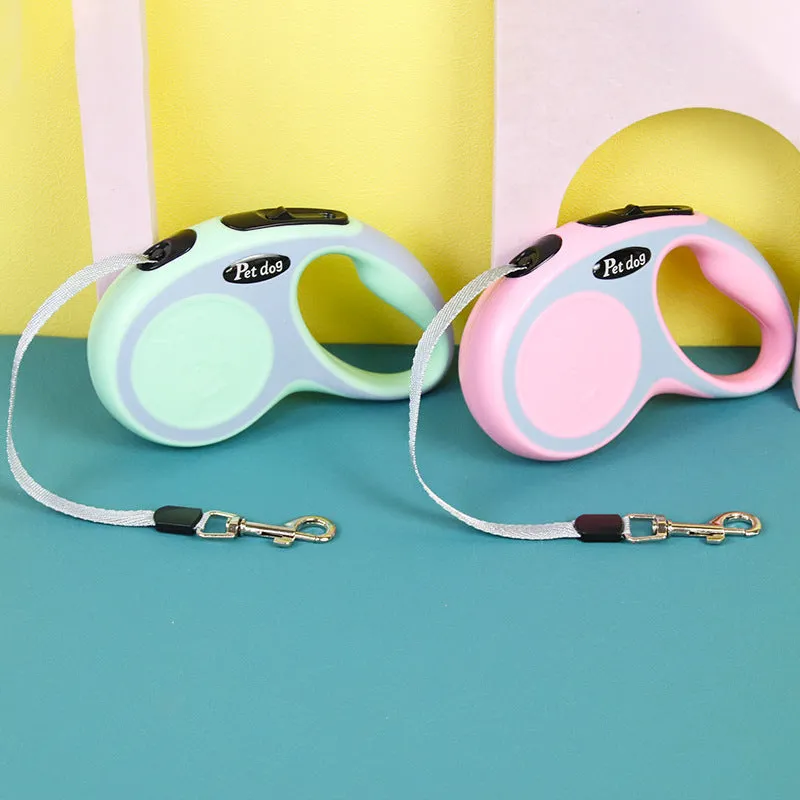 New Type of Traction Rope with One Button Telescopic Automatic Traction Rope Pet Products for Walking Dogs Portable Dog Rope