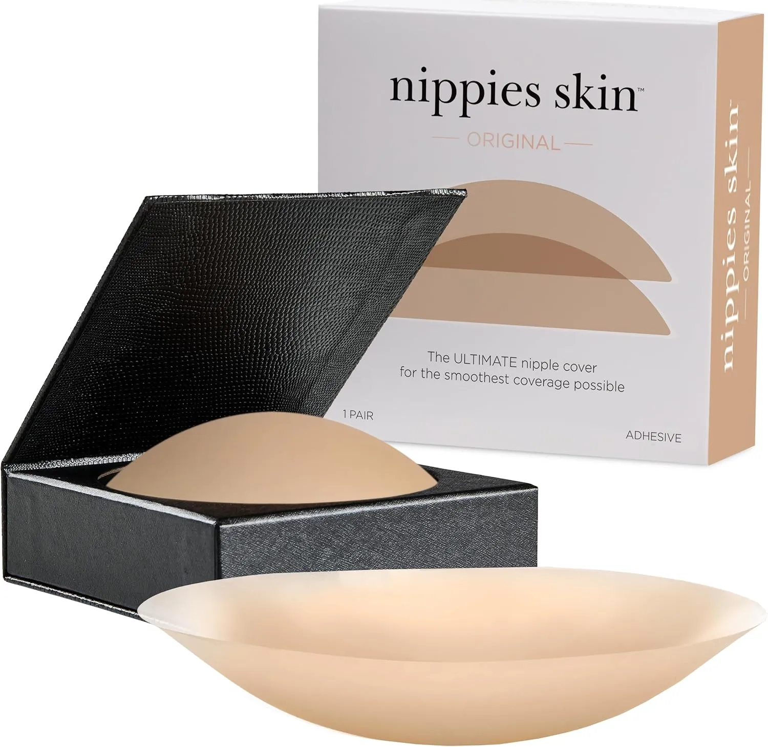 Nippies Nipple Covers for Women - Sticky Adhesive Silicone Pasties - Reusable Pasty Nipple Cover with Travel Box