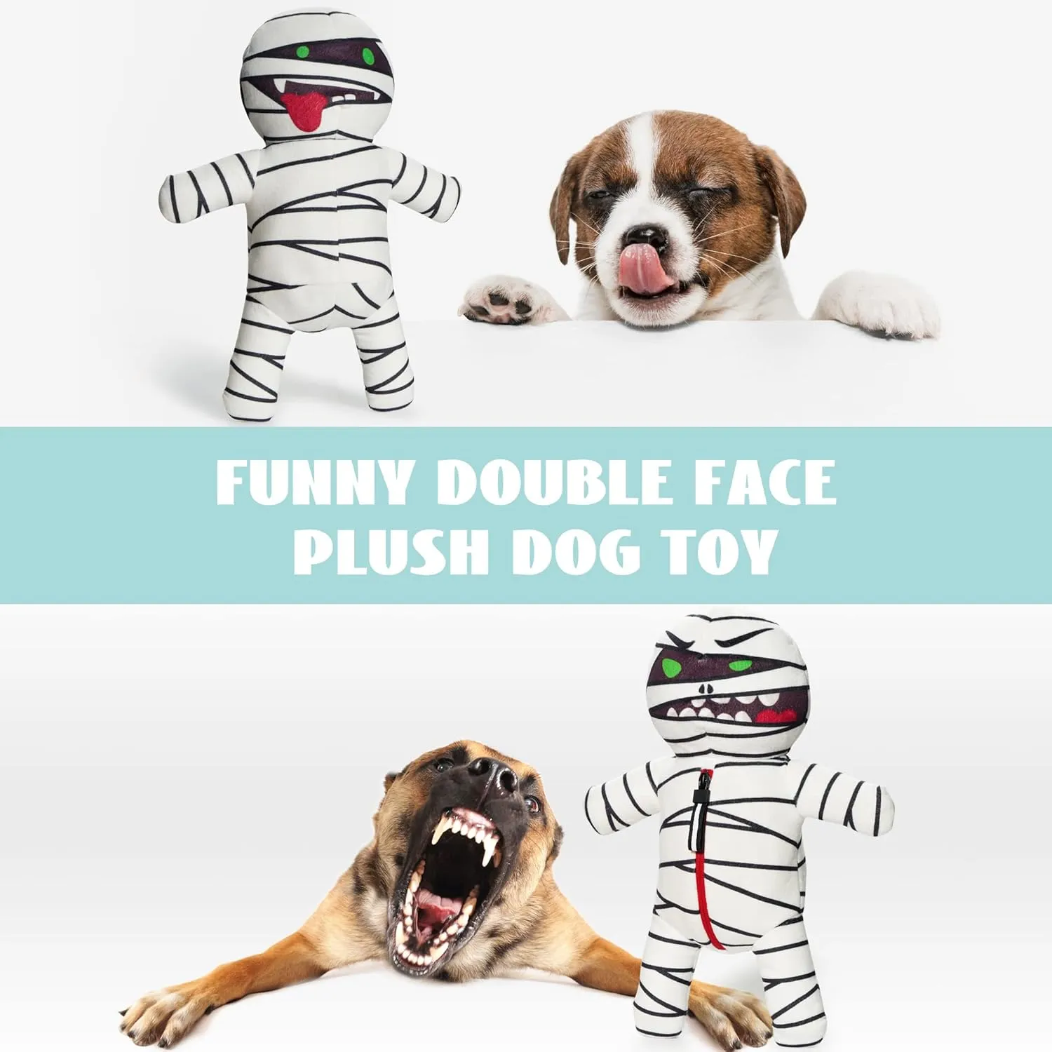 Nocciola Halloween Zombie Mummy Dog Toys with Organs: Funny Cool Squeaky Dog Chew Toys for Puppies, Small and Medium Size Dogs, Plush Stuffed Puzzle Toys for Dog Training Hide and Seek Pet Supplies