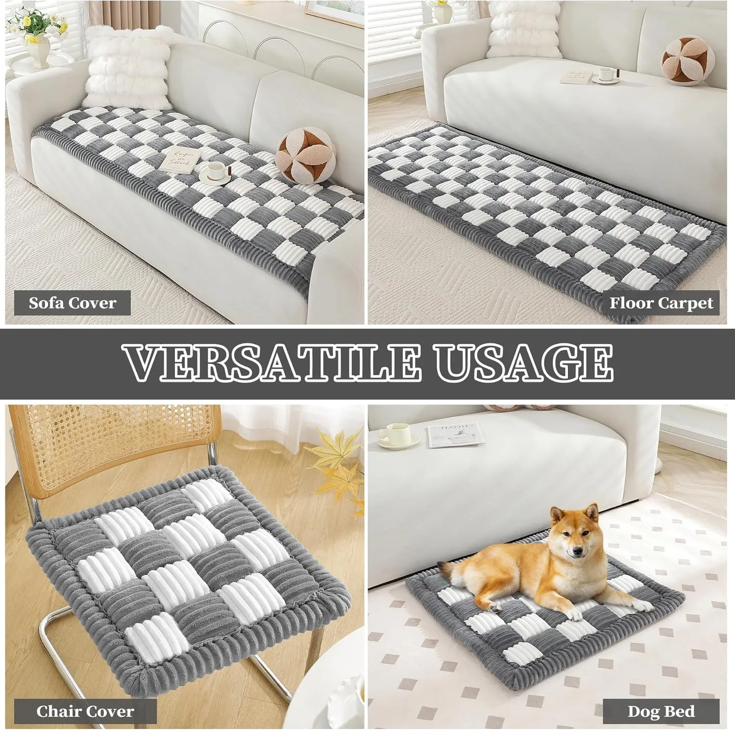 OstepDecor Dog Couch Cover, Non Slip Sofa Covers Washable, Pet Couch Covers for Sofa, Couch Protector for Dogs Soft Fuzzy Dog Bed Mat, Pet Friendly Sofa Pad (27.6 x 70.9 Inch, Dark Grey)
