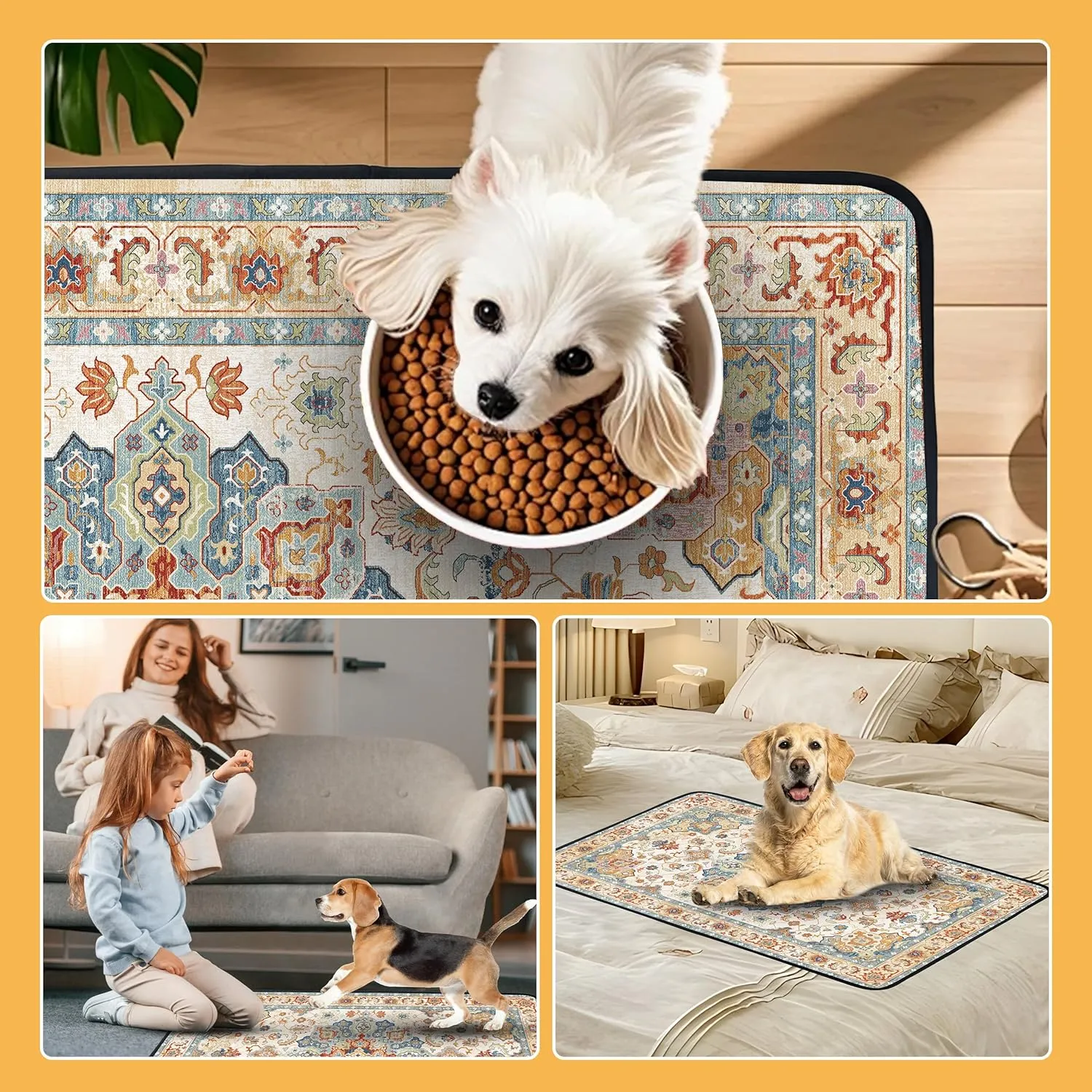 PatiencET Washable Pee Pads for Dogs, 24'' x 36" Super Absorbent Leakproof Reusable Puppy Pads, 2 Pack Dog Training Pad Potty Pad Whelping Pad with Non-Slip Bottom for Housebreaking Incontinence Brown