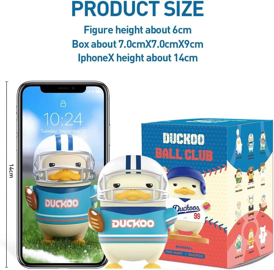 POP MART DUCKOO Ball Club Series, 12PCs DUCKOO Blind Box Figures, Random Design Action Figures Collectible Toys Home Decorations, Holiday Birthday Gifts for Girls and Boys, Whole Set