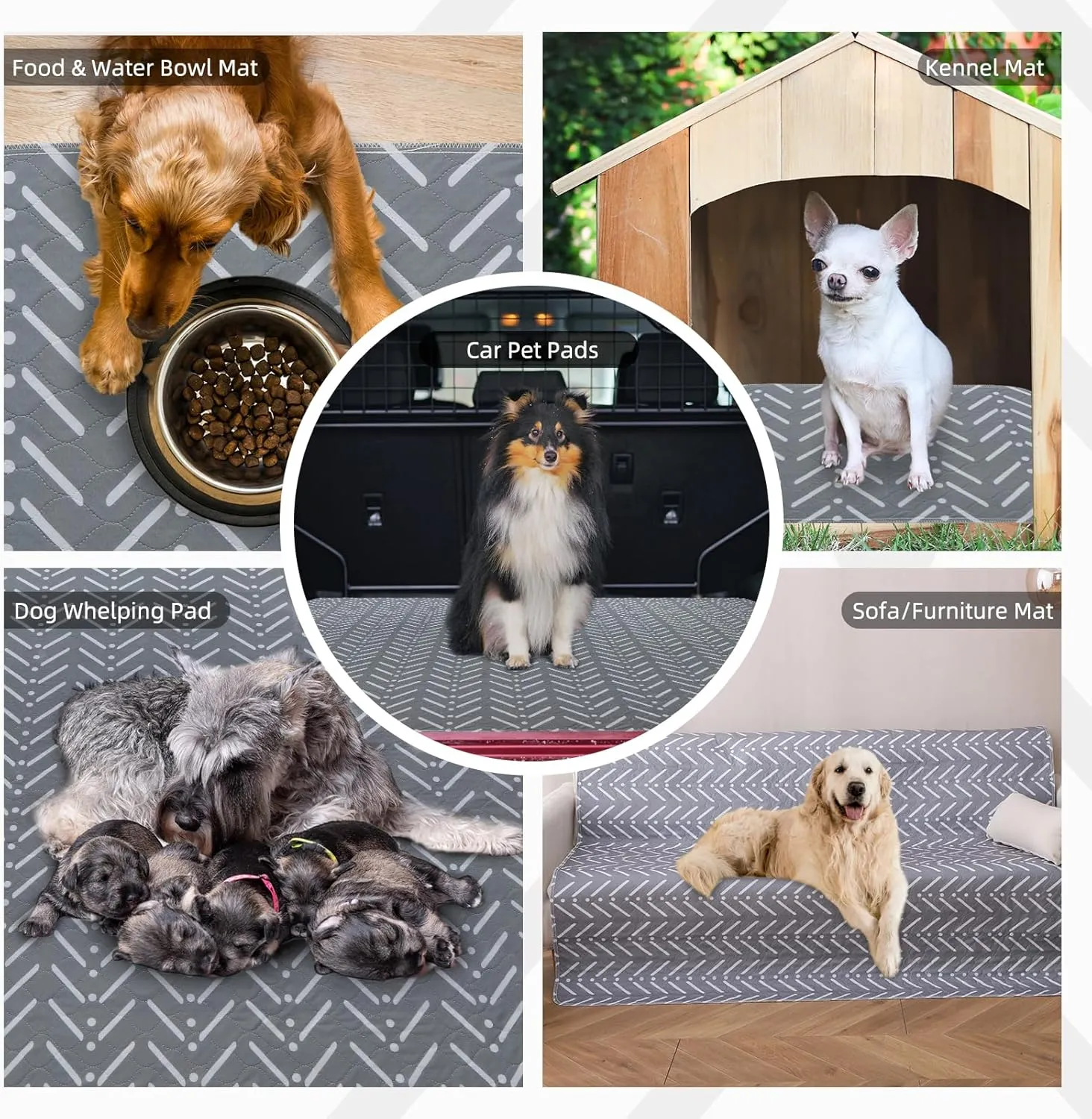 PUPTECK Reusable Dog Pee Pads Washable - Waterproof Puppy Potty Training Pads Whelping Mat, Fast Liquid Absorbing Non-Slip Pet 18" x 24"