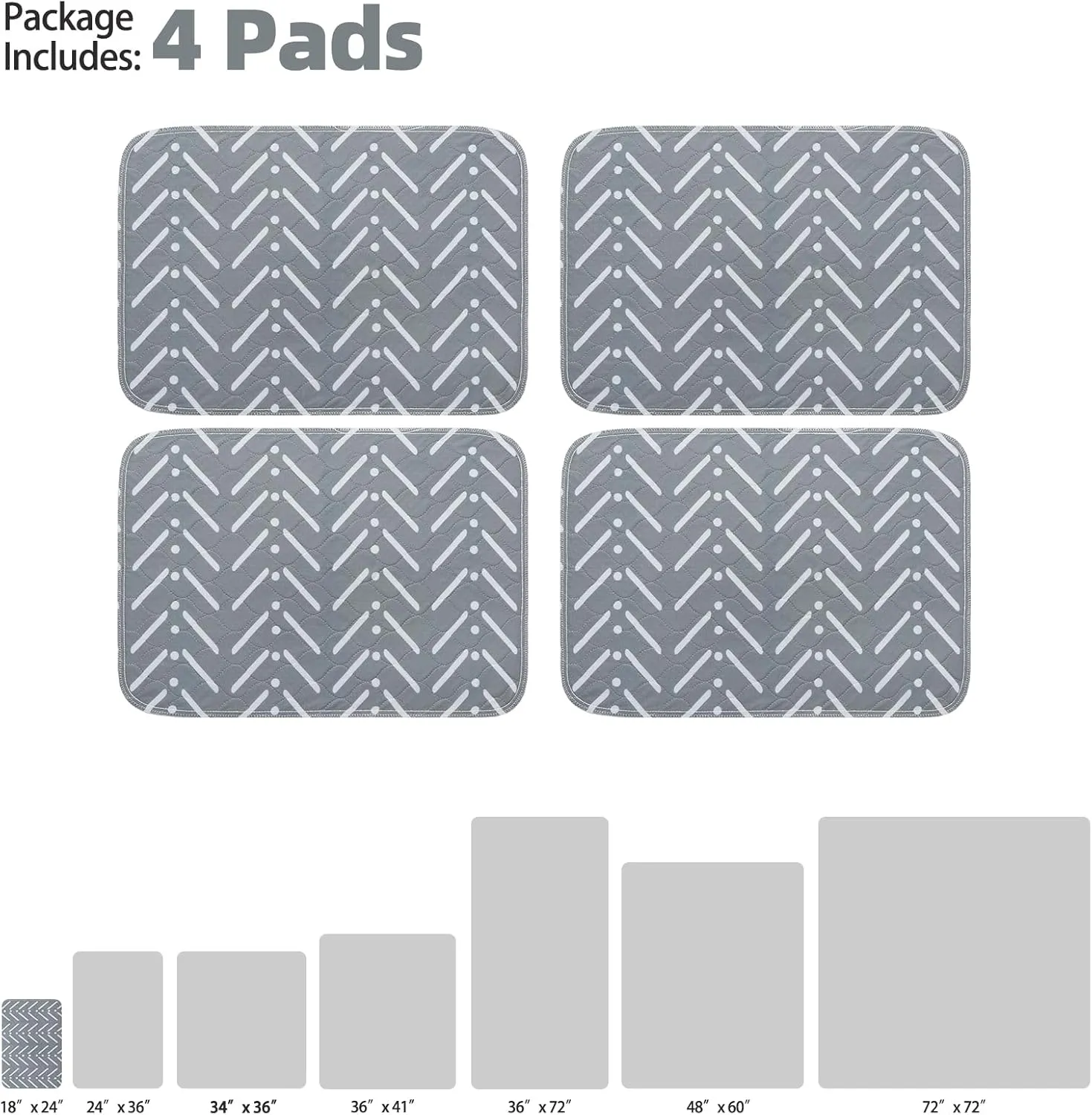 PUPTECK Reusable Dog Pee Pads Washable - Waterproof Puppy Potty Training Pads Whelping Mat, Fast Liquid Absorbing Non-Slip Pet 18" x 24"