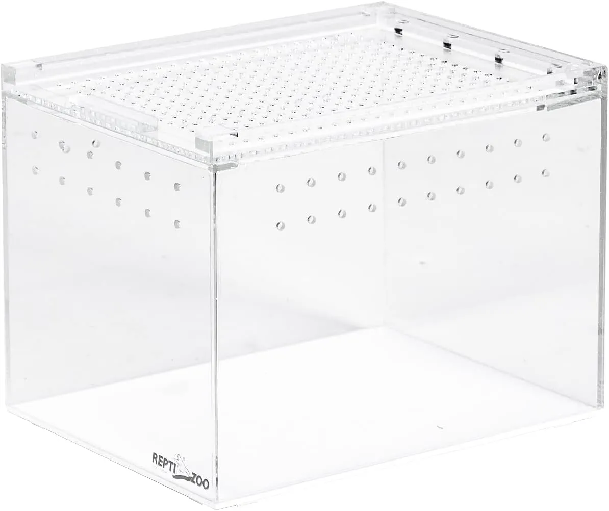 REPTI ZOO Magnetic Acrylic Case, 8x6x6 Inch Tall Long Enclosure Reptile Breeding Box Terrarium Cage for Tarantula Scorpion Sling Isopods Lizards Roach Invertebrates Insect Mantis
