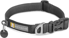 Ruffwear, Front Range Dog Collar, Adjustable Tubelok Webbing, Reflective, Lightweight, Side Release Buckle, Aluminum V-Ring, Durable for Everyday Use, Twilight Grey, 20"-26"