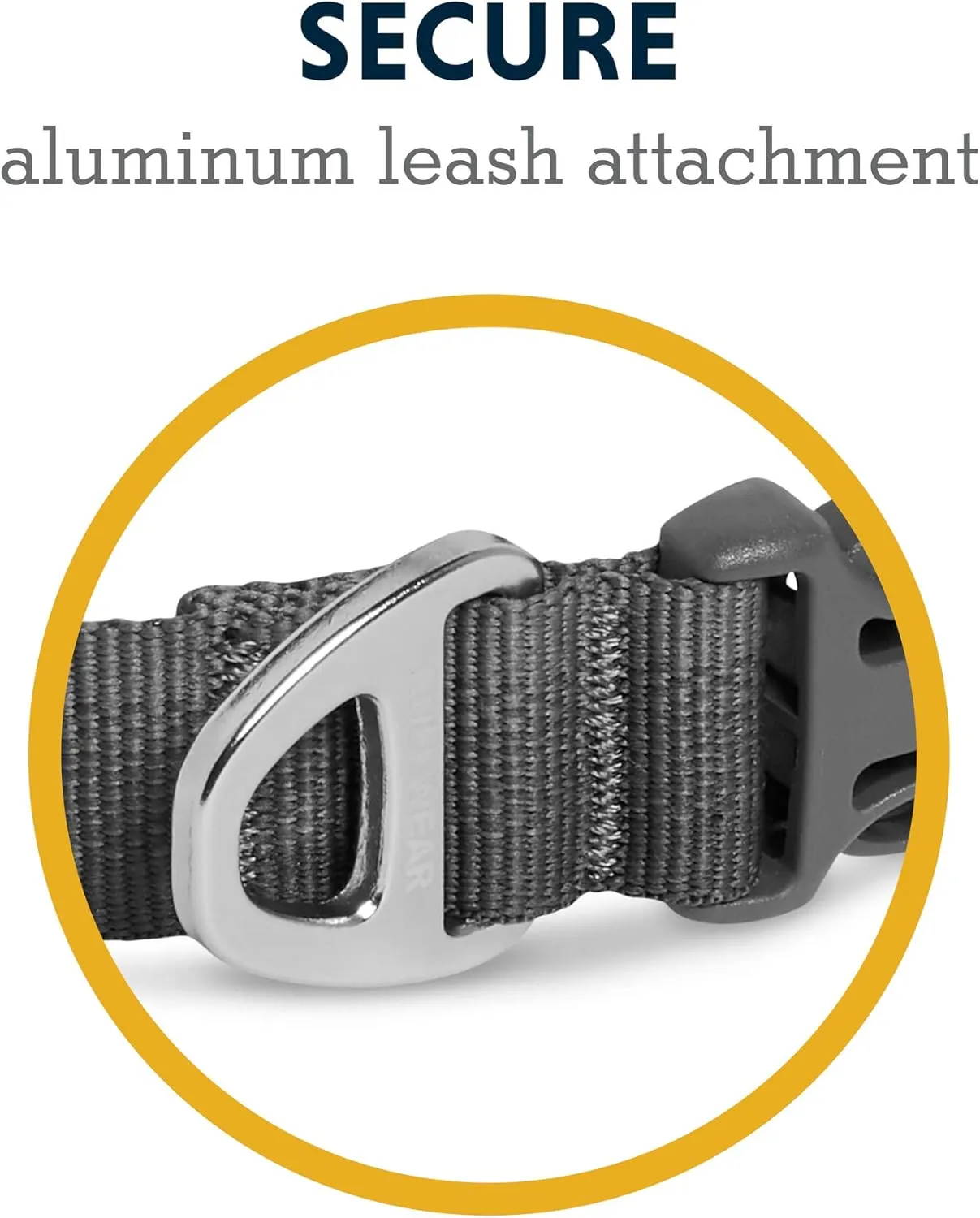 Ruffwear, Front Range Dog Collar, Adjustable Tubelok Webbing, Reflective, Lightweight, Side Release Buckle, Aluminum V-Ring, Durable for Everyday Use, Twilight Grey, 20"-26"