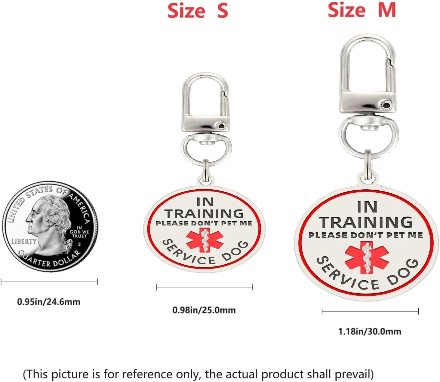 Service Dog in Training Tag for Harness, ID Tag Easily Attach to Dog Collar, Harness (Medium)