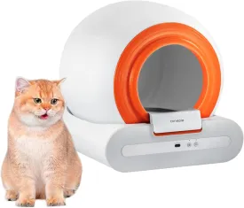 Smart Cat Litter Box, Self-Cleaning Smart Cat Litter Cleaning Robot with APP Control, Secure Alert, Health Monitor, Ionic Deodorizer, Anti-Pinch, with 65L X-Large Space