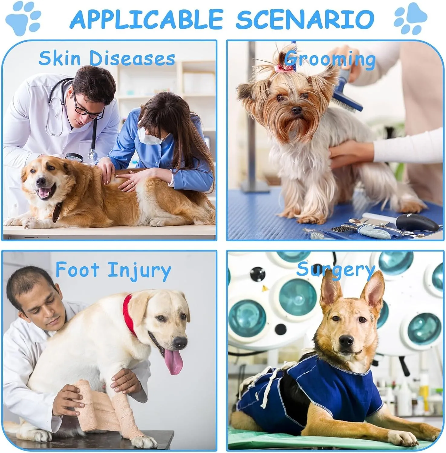 Soft Cone for Mini Dogs Alternative After Surgery, Comfortable Adjustable Small Dog Recovery Collars & Cones to Stop Licking, Elizabethan Pet Cone of Shame Alternatives - Blue Green (S)