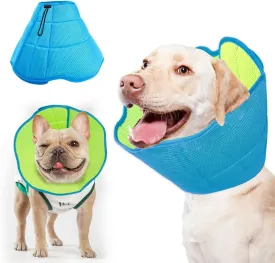 Soft Cone for Mini Dogs Alternative After Surgery, Comfortable Adjustable Small Dog Recovery Collars & Cones to Stop Licking, Elizabethan Pet Cone of Shame Alternatives - Blue Green (S)