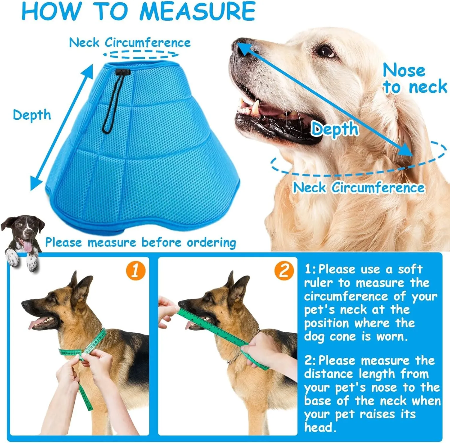 Soft Cone for Mini Dogs Alternative After Surgery, Comfortable Adjustable Small Dog Recovery Collars & Cones to Stop Licking, Elizabethan Pet Cone of Shame Alternatives - Blue Green (S)
