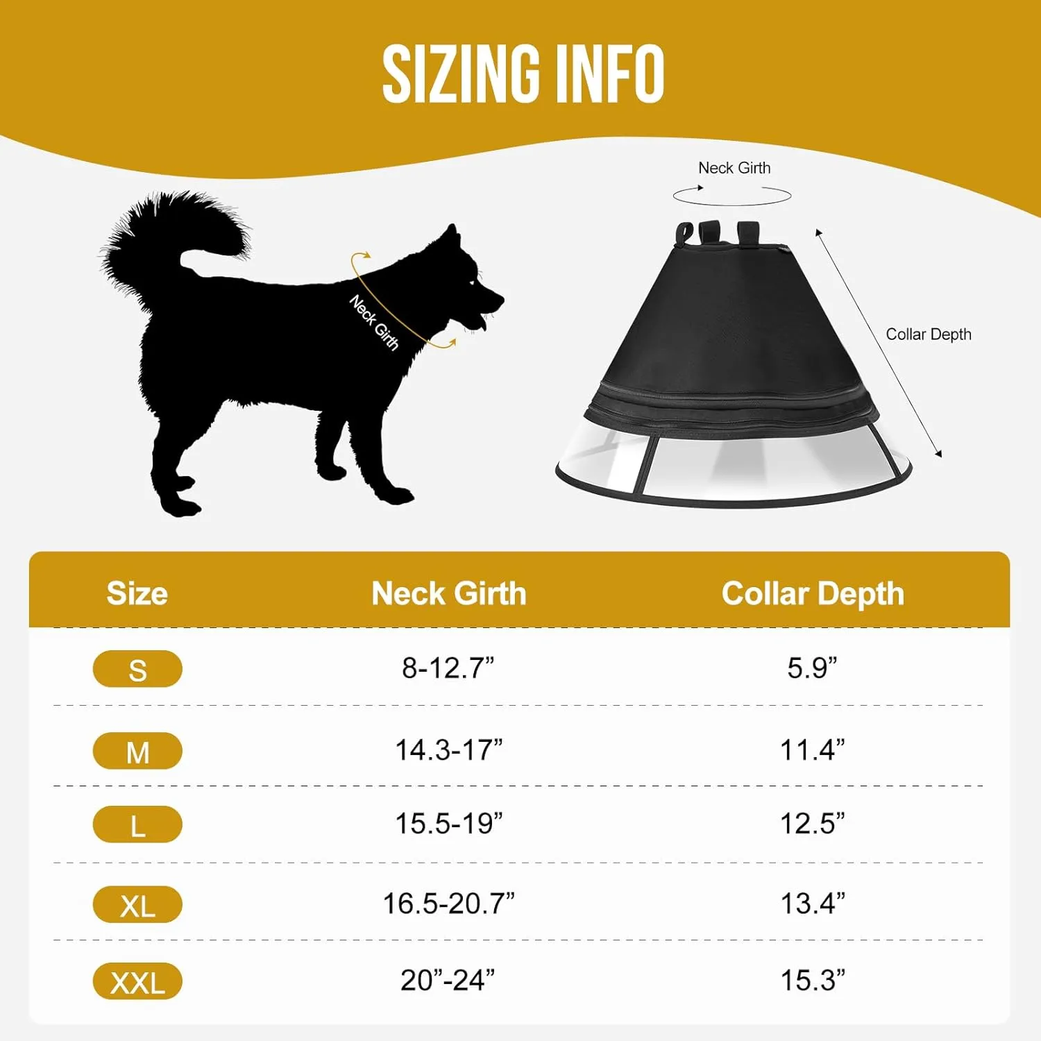 Soft Dog Cone for Dogs After Surgery, Breathable Pet Recovery Collar for Large Medium Small Dogs and Cats, Adjustable Dog Cone Collar, Elizabethan Collar (Black, M(Neck 14.3-17))