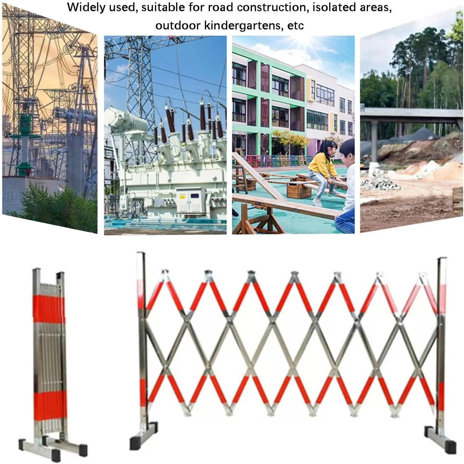 Stainless Steel Mobile Safety Guardrail Door, Retractable Traffic Guardrail, Adjustable Pet Fence Door, Suitable for Garages, Schools and Shopping Malls (Size : L700cm/22.9ft)