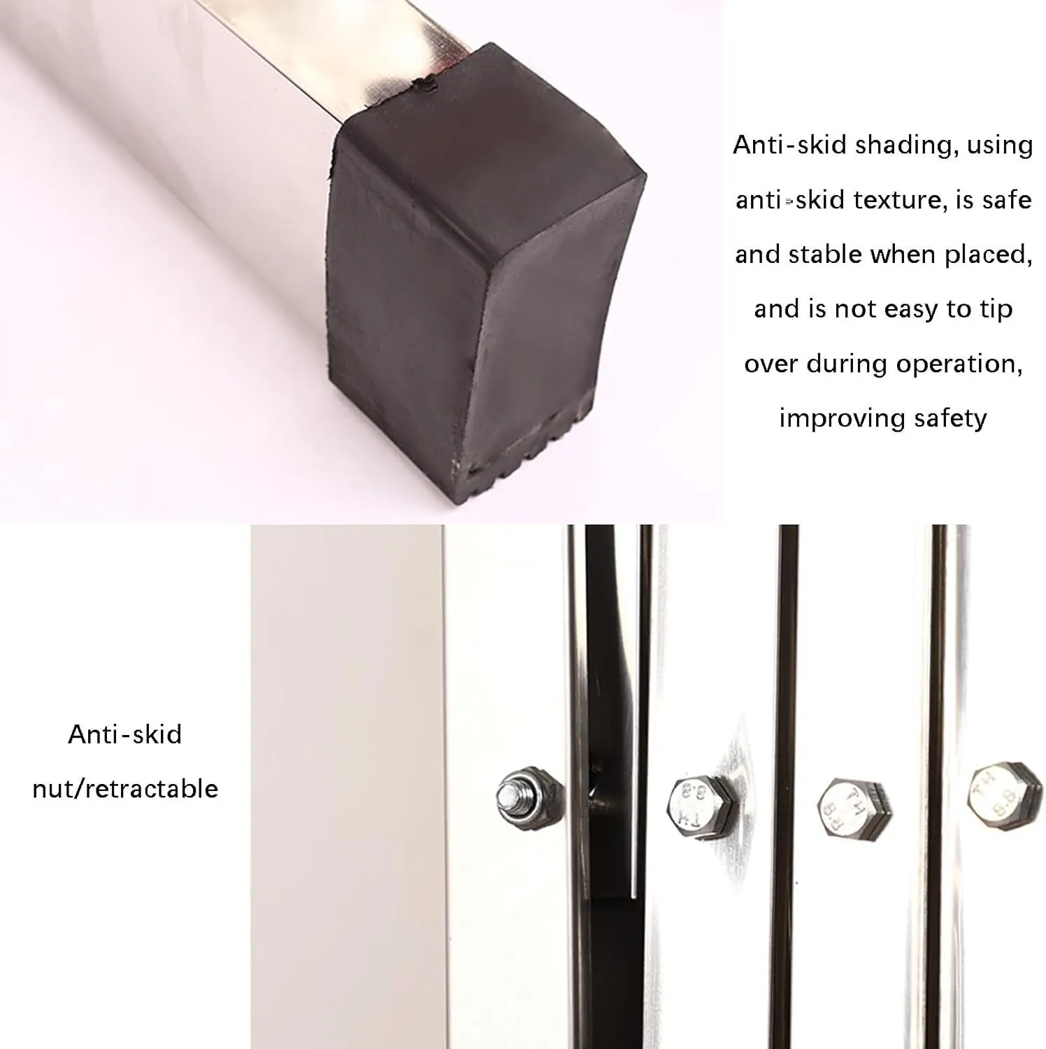 Stainless Steel Mobile Safety Guardrail Door, Retractable Traffic Guardrail, Adjustable Pet Fence Door, Suitable for Garages, Schools and Shopping Malls (Size : L700cm/22.9ft)