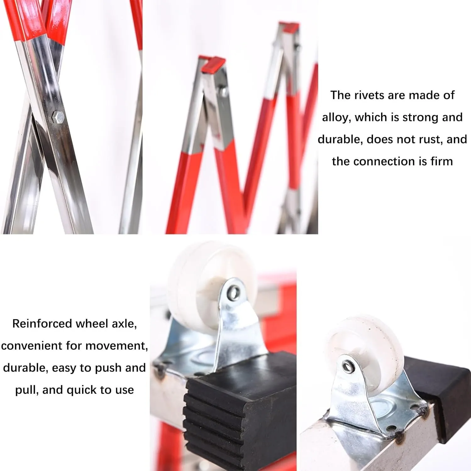 Stainless Steel Mobile Safety Guardrail Door, Retractable Traffic Guardrail, Adjustable Pet Fence Door, Suitable for Garages, Schools and Shopping Malls (Size : L700cm/22.9ft)